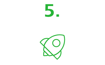 Icon: Grüne Rakete mit der Nummer 5 darauf.