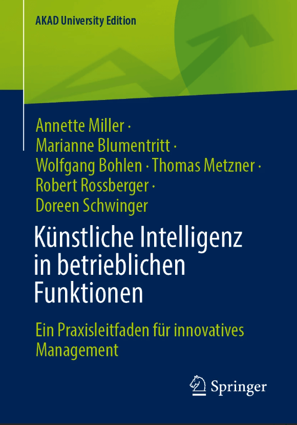 Buchcover: Künstliche Intelligenz in betrieblichen Funktionen